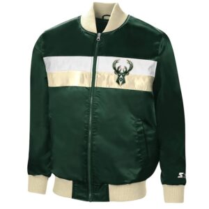 Milwaukee Bucks Ambassador Green Satin Jacket