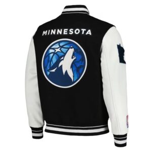Minnesota Timberwolves City Edition Black Varsity Jacket
