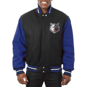 Minnesota Timberwolves Domestic Black and Royal Jacket