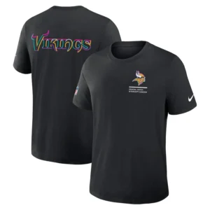 Minnesota Vikings Nike Black 2025 NFL Crucial Catch Tri-Blend Dri-FIT T-Shirt