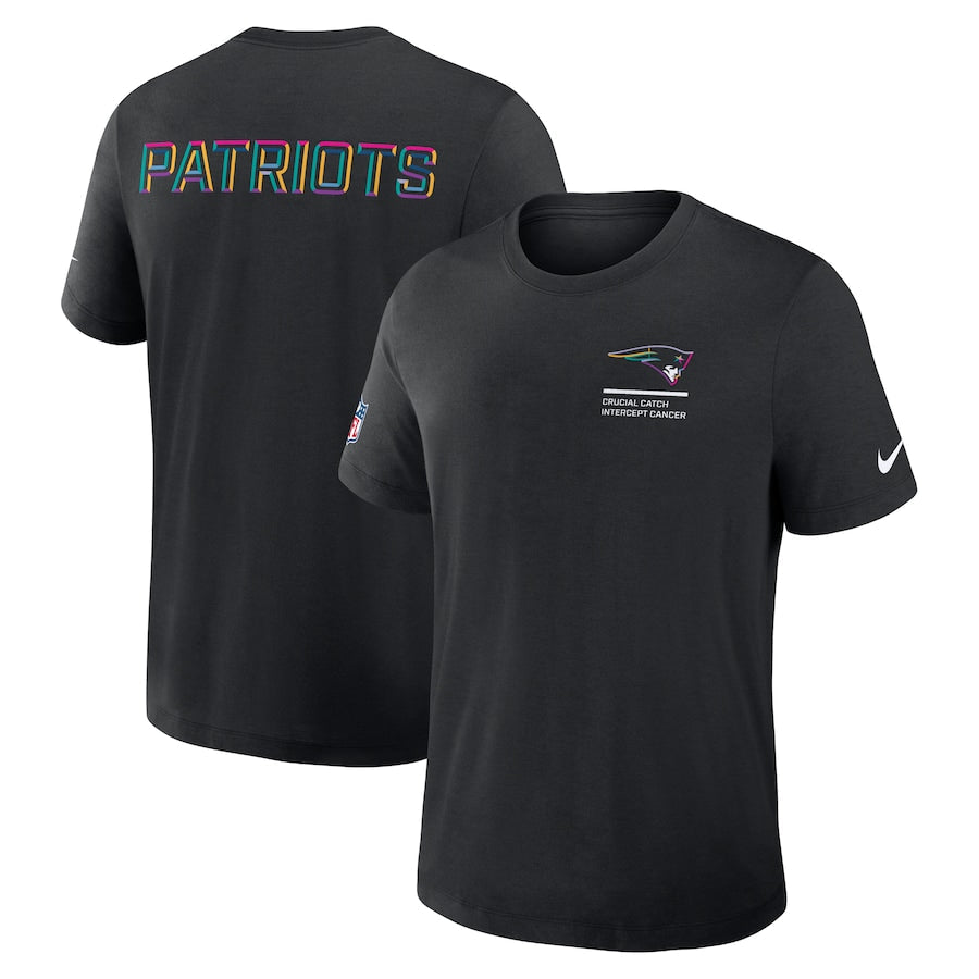 New England Patriots Nike Black 2025 NFL Crucial Catch Tri-Blend Dri-FIT T-Shirt