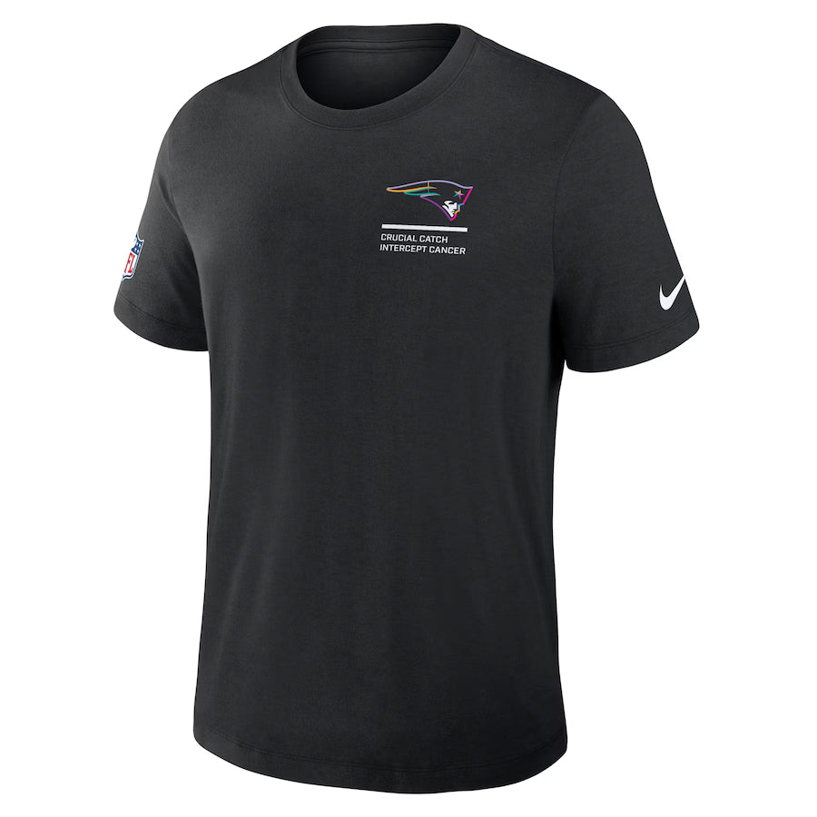 New England Patriots Nike Black 2025 NFL Crucial Catch Tri-Blend Dri-FIT T-Shirt