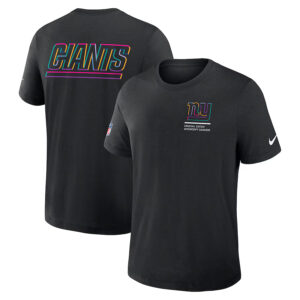 New York Giants Nike Black 2025 NFL Crucial Catch Tri-Blend Dri-FIT T-Shirt