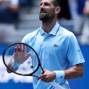 Novak Djokovic U.S. Open tennis Championships Blue Shirt