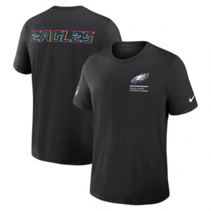 Philadelphia Eagles Nike Black 2025 NFL Crucial Catch Tri-Blend Dri-FIT T-Shirt