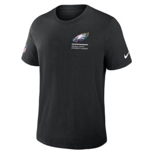 Philadelphia Eagles Nike Black 2025 NFL Crucial Catch Tri-Blend Dri-FIT T-Shirt