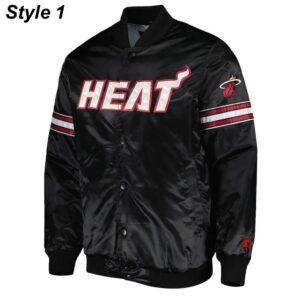 Miami Heat Pick & Roll Full-Snap Satin Jacket