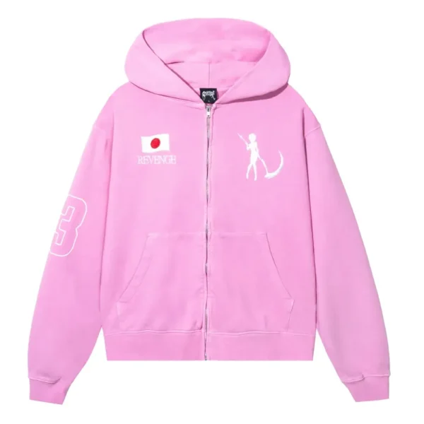 Revenge REI Zip Up Pink Hoodie