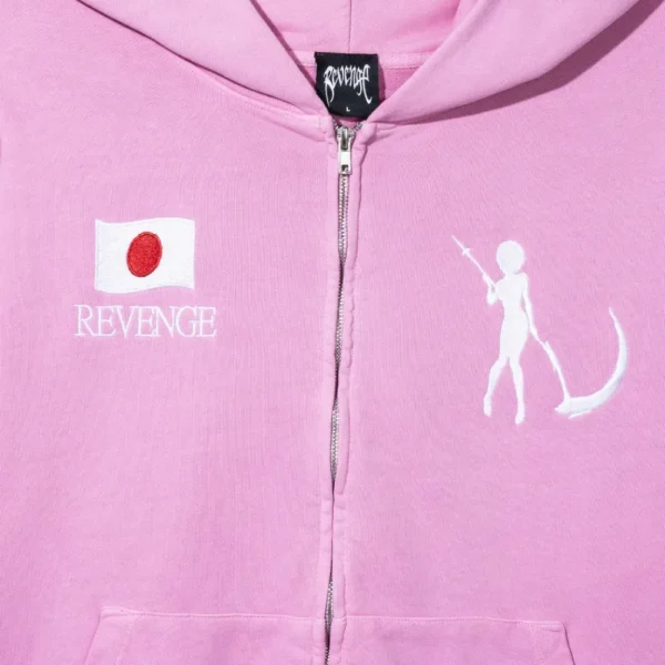Revenge REI Zip Up Pink Hoodie