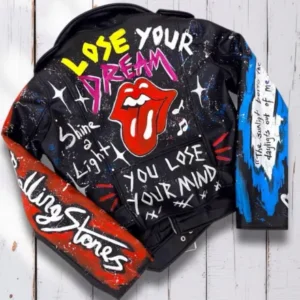 Rolling Stones, Love Your Dream Hand-Painted Leather Jacket