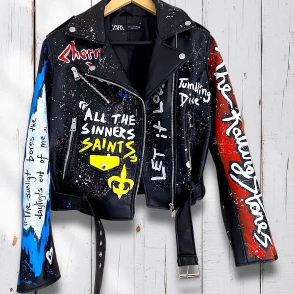 Rolling Stones, Love Your Dream Hand-Painted Leather Jacket