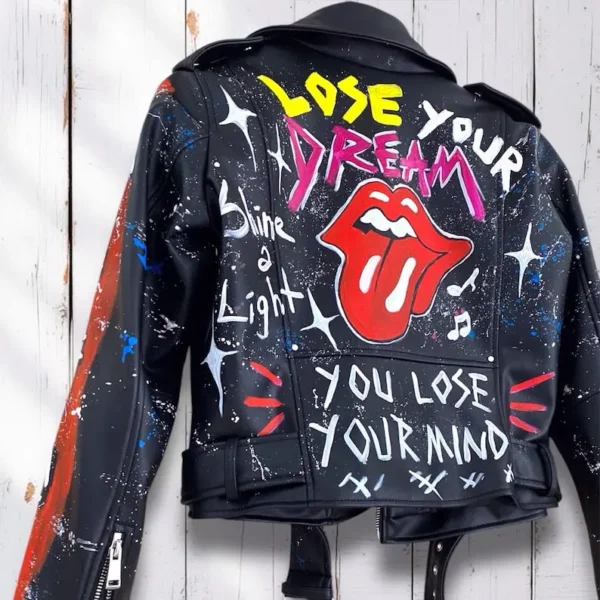 Rolling Stones, Love Your Dream Hand-Painted Leather Jacket