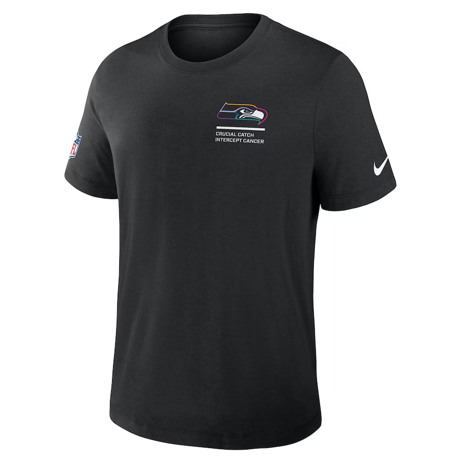 Seattle Seahawks Nike Black 2025 NFL Crucial Catch Tri-Blend Dri-FIT T-Shirt