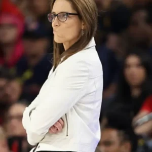 Stephanie White 2025 WNBA Playoffs Semifinal White Jacket