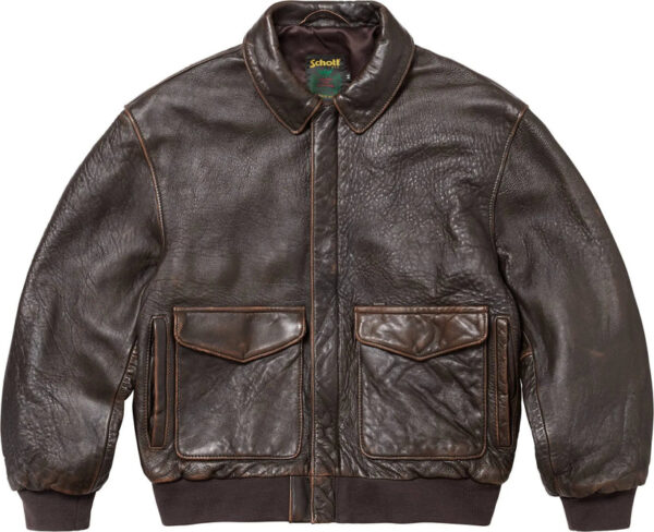 Supreme®/Schott® Snow White Hand-Painted Leather A2 Jacket