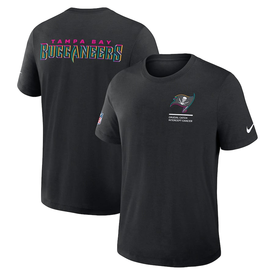 Tampa Bay Buccaneers Nike Black 2025 NFL Crucial Catch Tri-Blend Dri-FIT T-Shirt