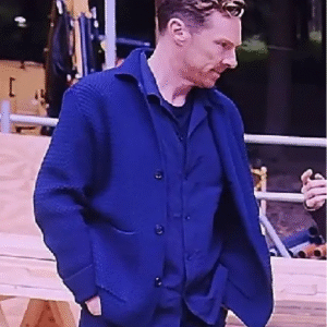 The Roses Benedict Cumberbatch Blue Crochet Coat