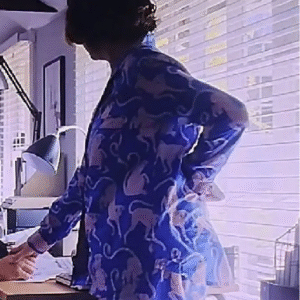 The Roses Olivia Colman Blue Printed Shirt