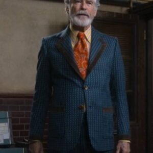 The Thursday Murder Club Pierce Brosnan Blue Blazer