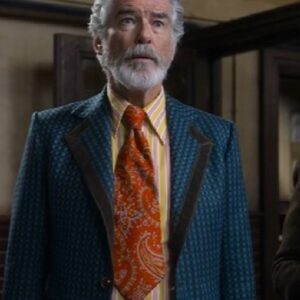 The Thursday Murder Club Pierce Brosnan Blue Blazer