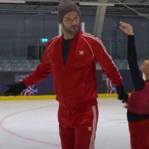 The Thursday Murder Club Tom Ellis Red Tracksuit