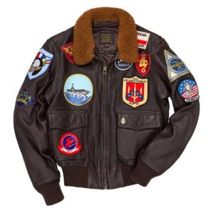 Top Gun G-1 Leather Bomber Shearling Flight Jacket