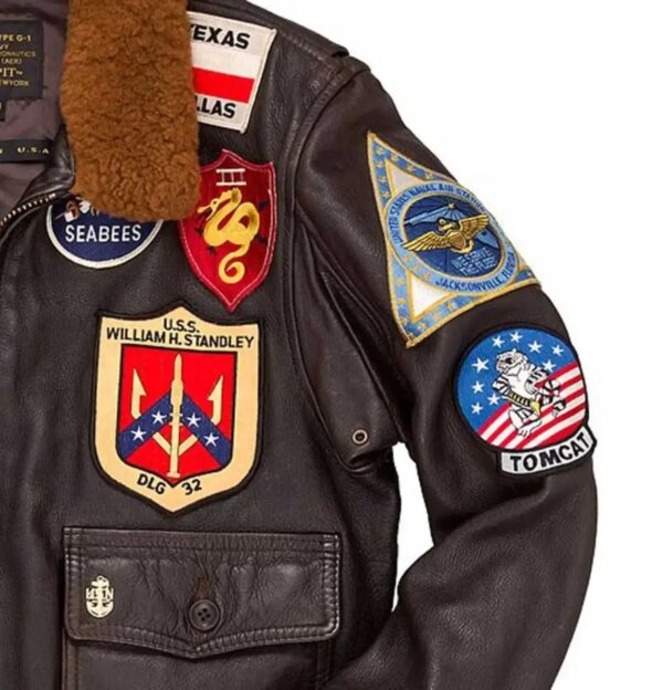 Top Gun G-1 Leather Bomber Shearling Flight Jacket