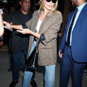 Tribeca NYC Margot Robbie Plaid Coat