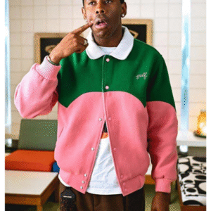 Tyler The Creator Green & Pink Golf Cowboy Varsity Jacket