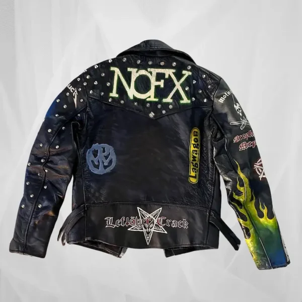Vintage Punk Rock Leather Jacket – Hand-Painted