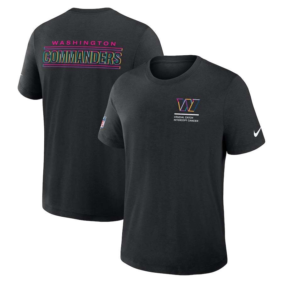 Washington Commanders Nike Black 2025 NFL Crucial Catch Tri-Blend Dri-FIT T-Shirt