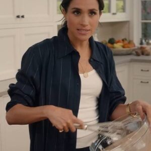 Elevate your fashion game with Meghan Markle's 2025 black striped shirt from With Love, Meghan. A versatile piece that combines elegance and comfort effortlessly.