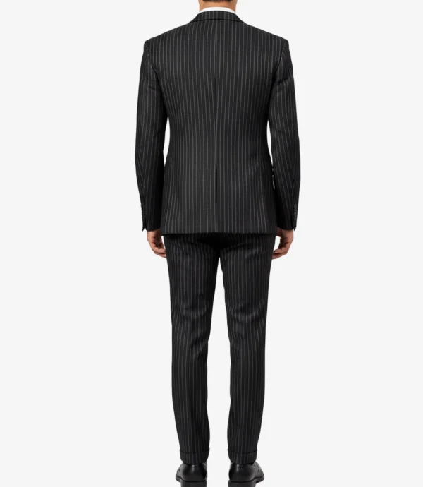 Men's Black Pinstripe 3-Piece Suit – Thomas Peaky Style Formal Outfit