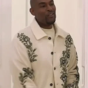 Celebs Go Dating Leaf Embroidered Jacket