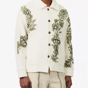 Celebs Go Dating Leaf Embroidered Jacket