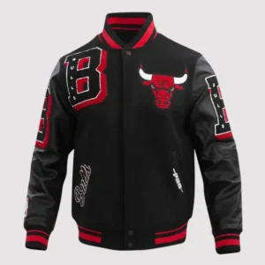 Chicago Bulls Pro Standard Mashup Black Varsity Jacket
