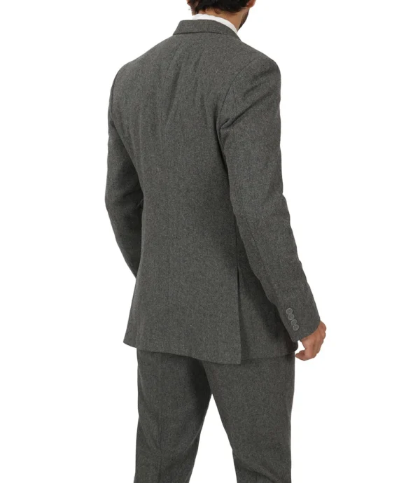 Men's Vintage 3-Piece Grey Tweed Suit for Prom