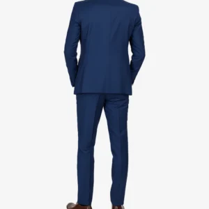 Vollmer Men's Blue Peak Lapel Three Piece Suit