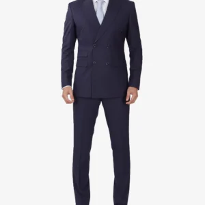 Men's Dark Blue Double Breasted Two-Piece Suit