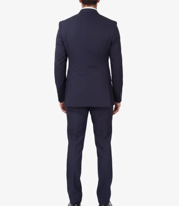 Men's Dark Blue Double Breasted Two-Piece Suit