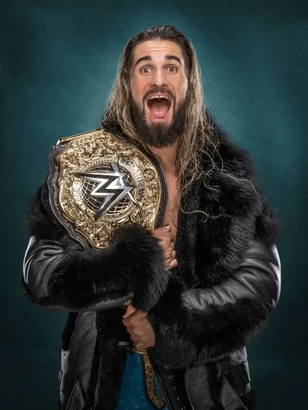 Men’s Monday Night RAW Black Leather Fur Jacket