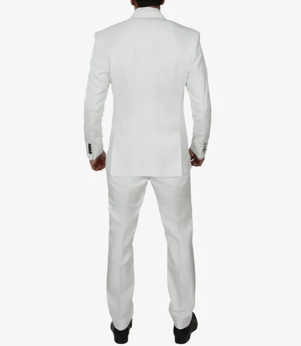 Classic Double-Breasted White 3-Piece Men's Wedding Suits
