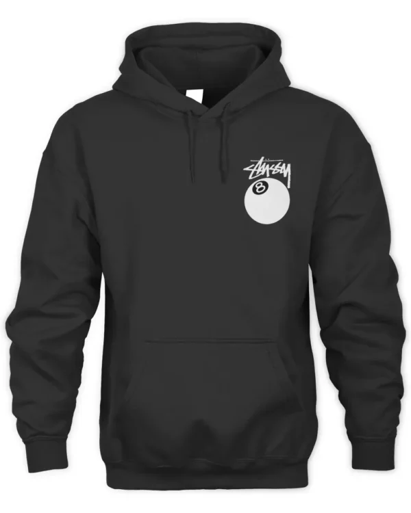 Unisex 8 Ball Black Graphic Print Hoodie