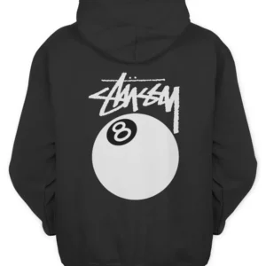 Unisex 8 Ball Black Graphic Print Hoodie