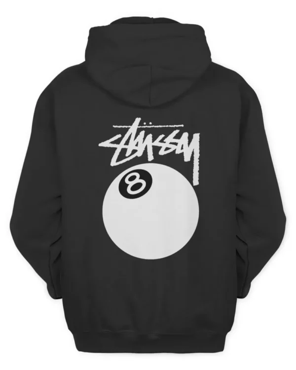 Unisex 8 Ball Black Graphic Print Hoodie