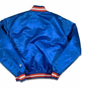 90s New York Knicks Bomber Blue Satin Jacket