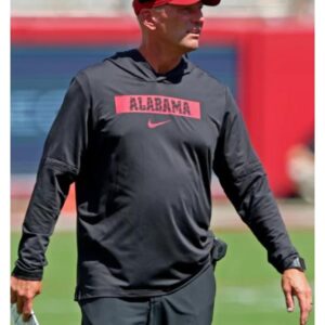 Alabama Kalen DeBoer black hoodie with team-inspired lettering and casual athletic design.