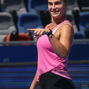Aryna Sabalenka 2025 Wuhan Open Training Pink Top
