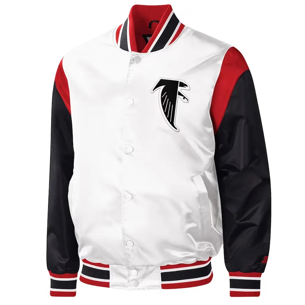 Atlanta Falcons Throwback Warm Up Pitch Satin Jacket