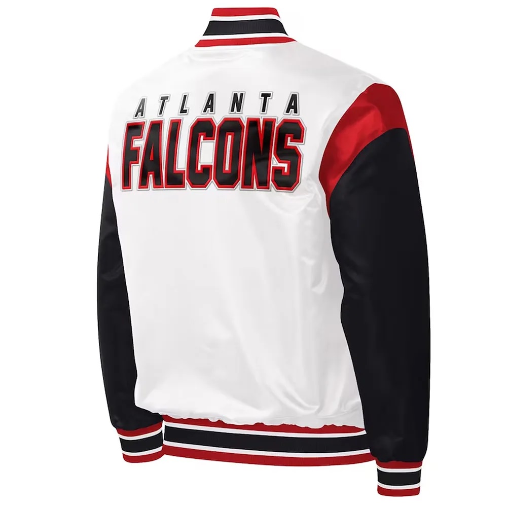Atlanta Falcons Throwback Warm Up Pitch Satin Jacket